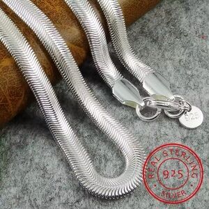 Sterling Silver 925 Herringbone Chain Necklace - Silver